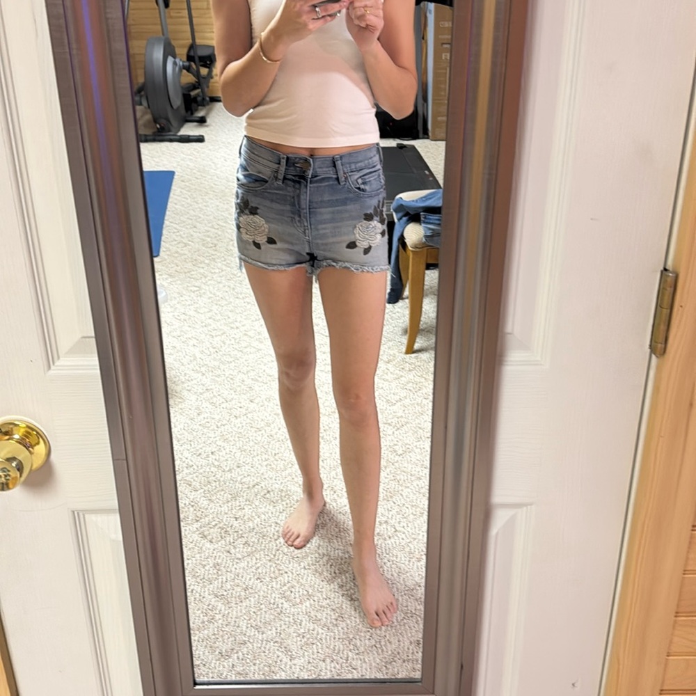 High rise Jean short